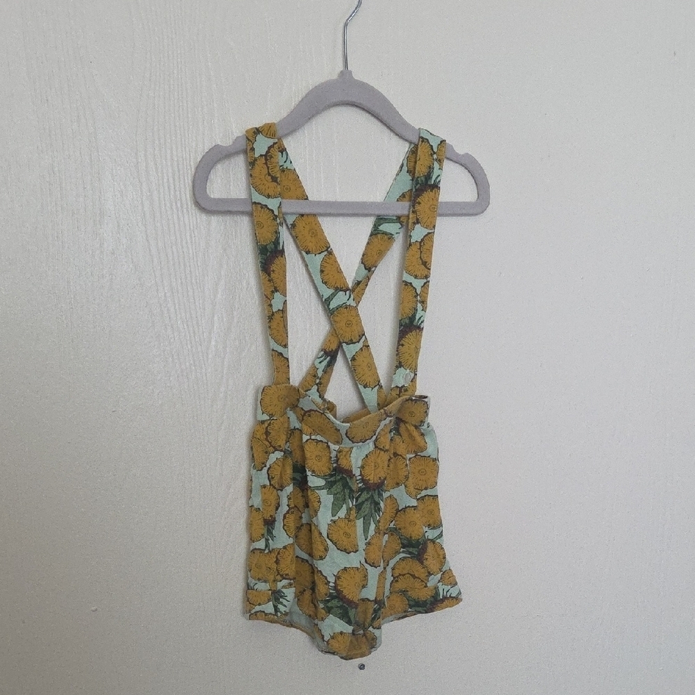 Kids Pineapple Print Suspender Shorts